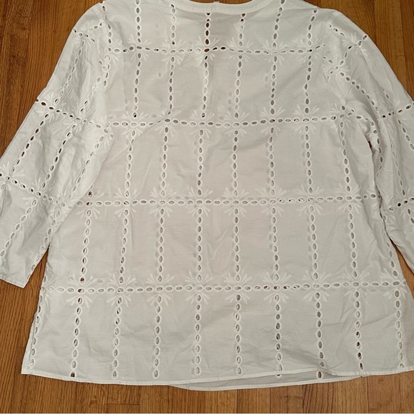 ADIVA Eyelet White SHIRT SIZE 3X (z) - Picture 2 of 16